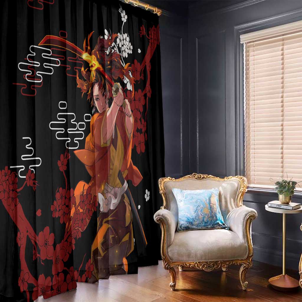 Yoriichi Tsugikuni - Demon Slayer Window Curtain Anime Text Pattern Style