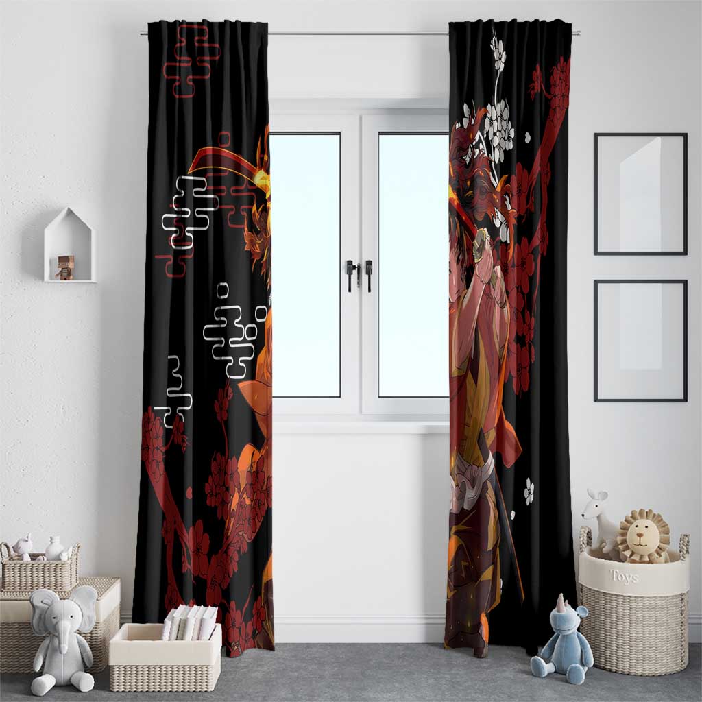 Yoriichi Tsugikuni - Demon Slayer Window Curtain Anime Text Pattern Style