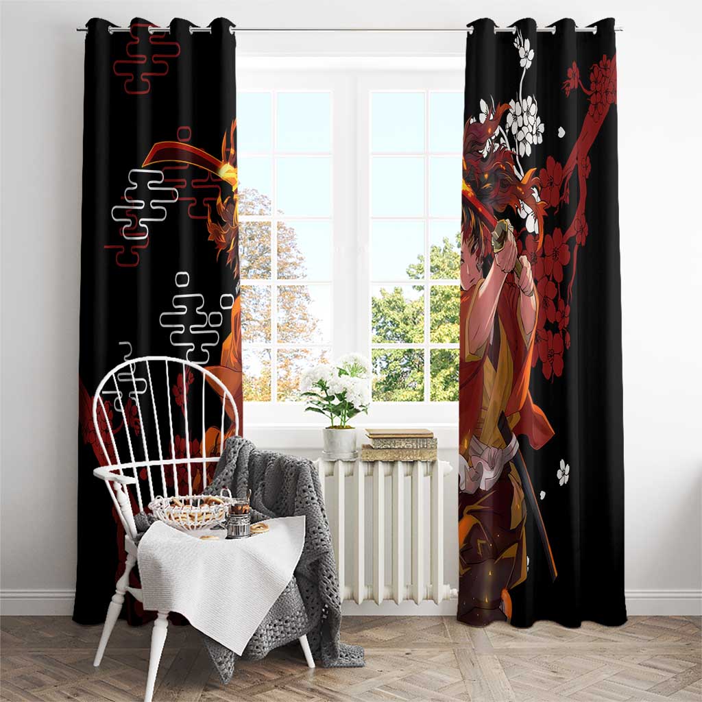 Yoriichi Tsugikuni - Demon Slayer Window Curtain Anime Text Pattern Style