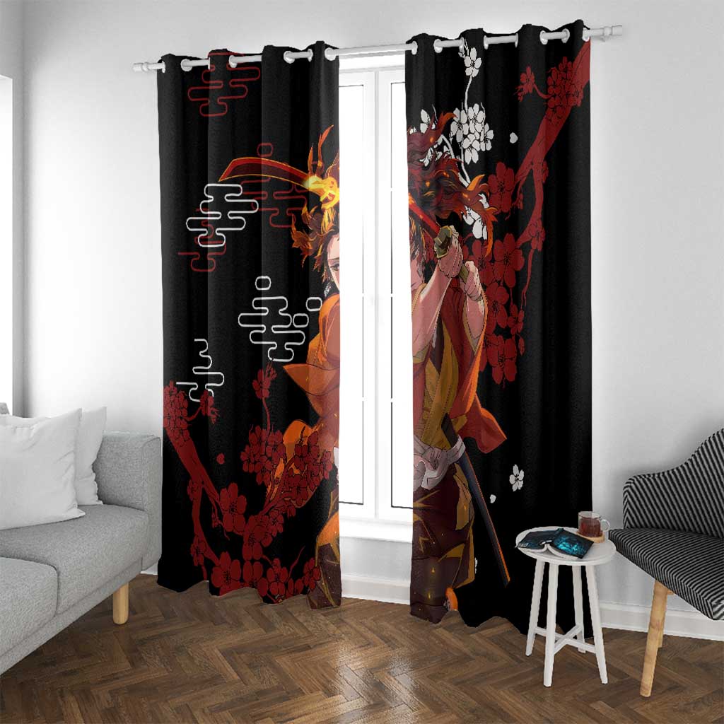 Yoriichi Tsugikuni - Demon Slayer Window Curtain Anime Text Pattern Style