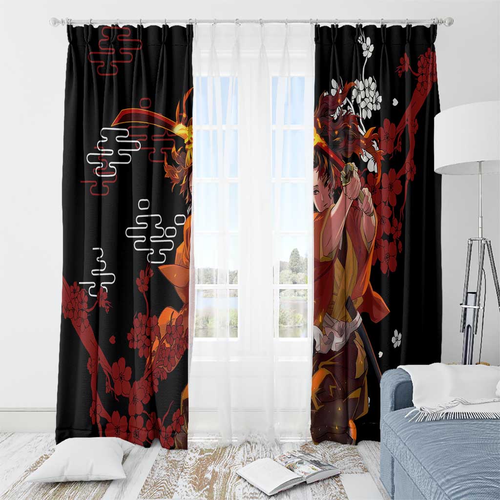 Yoriichi Tsugikuni - Demon Slayer Window Curtain Anime Text Pattern Style