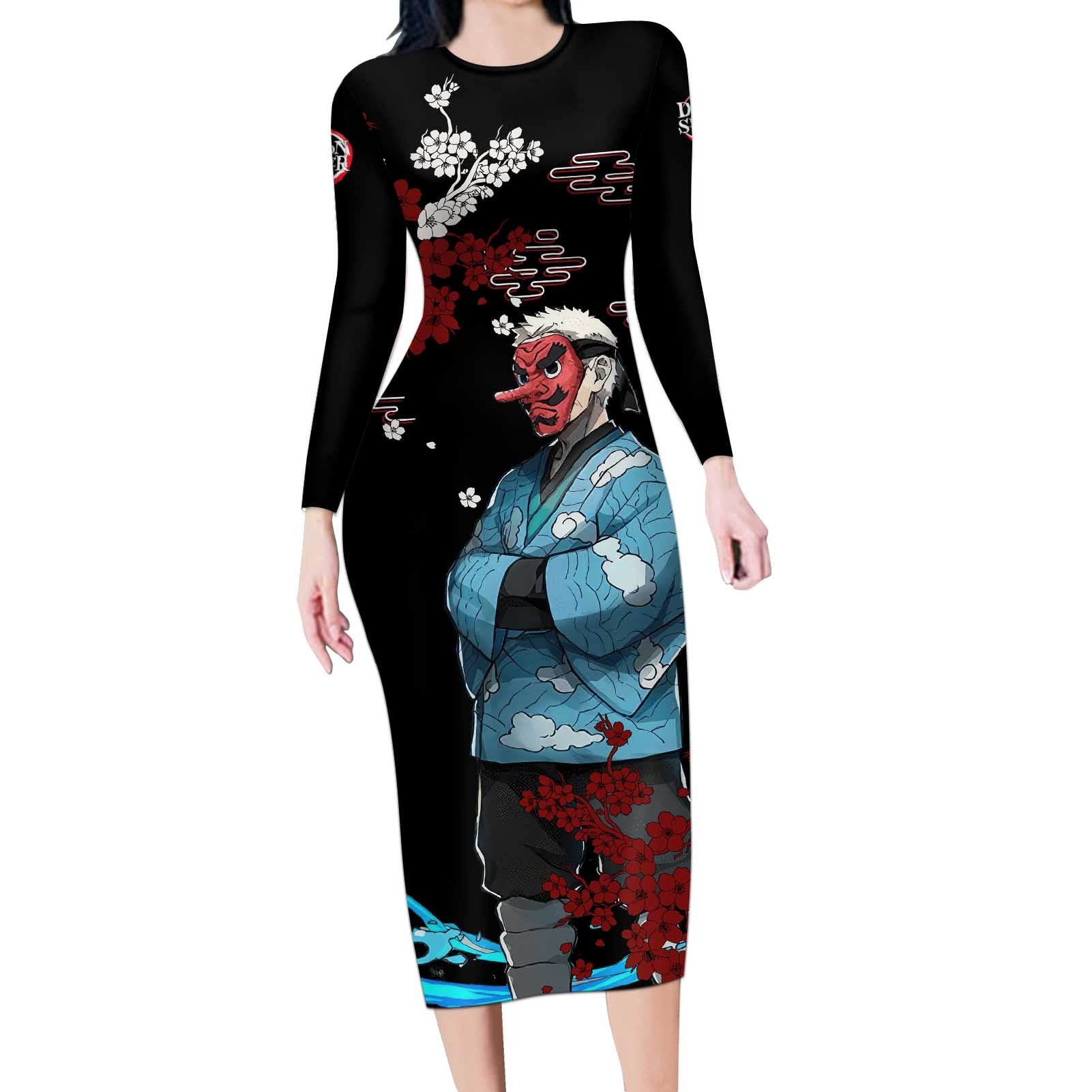 Sakonji Urokodaki - Demon Slayer Long Sleeve Bodycon Dress Anime Japan Style