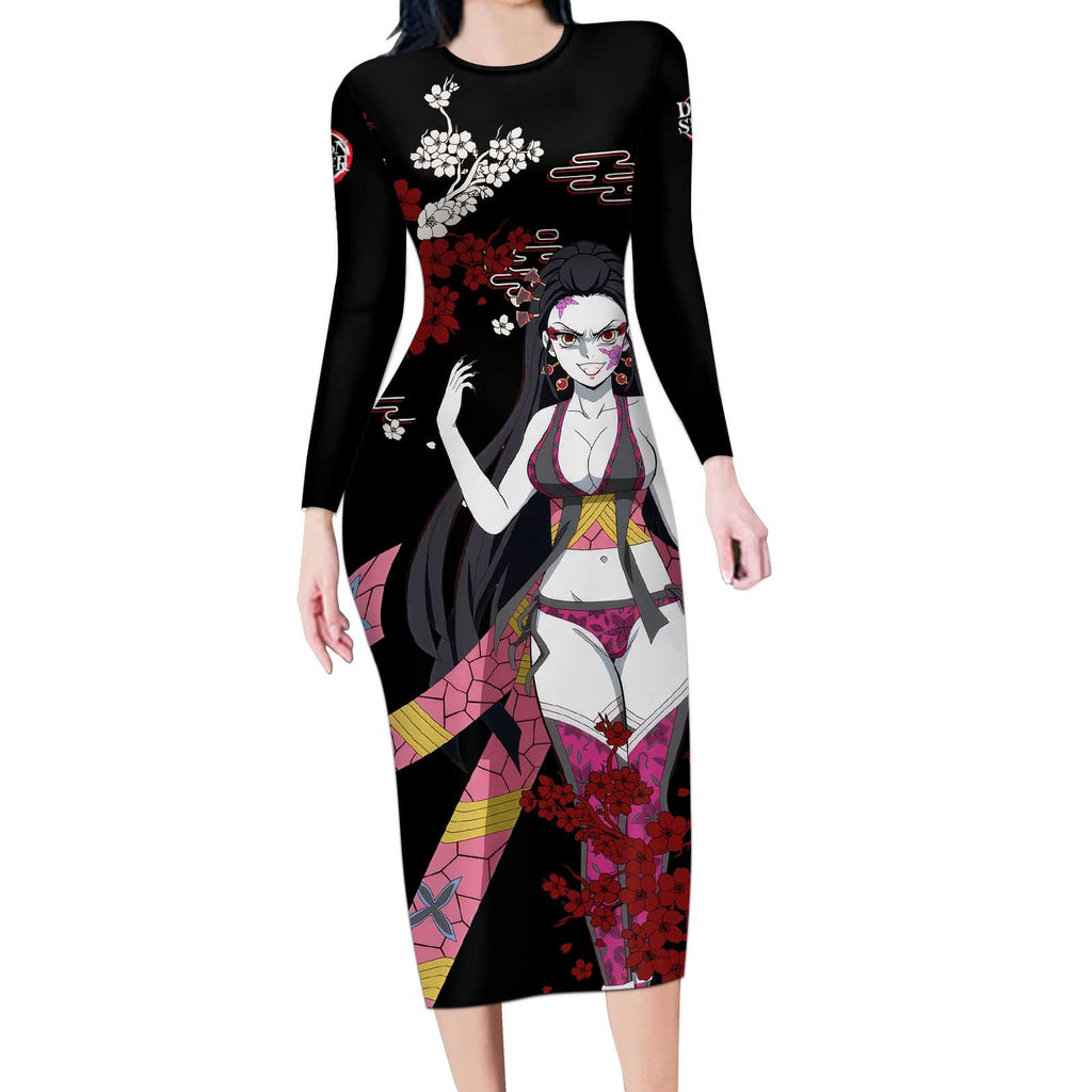Daki - Demon Slayer Long Sleeve Bodycon Dress Anime Japan Style