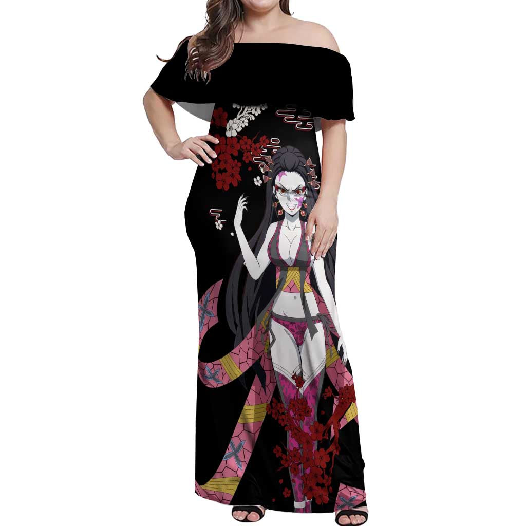 Daki - Demon Slayer Off Shoulder Maxi Dress Anime Japan Style