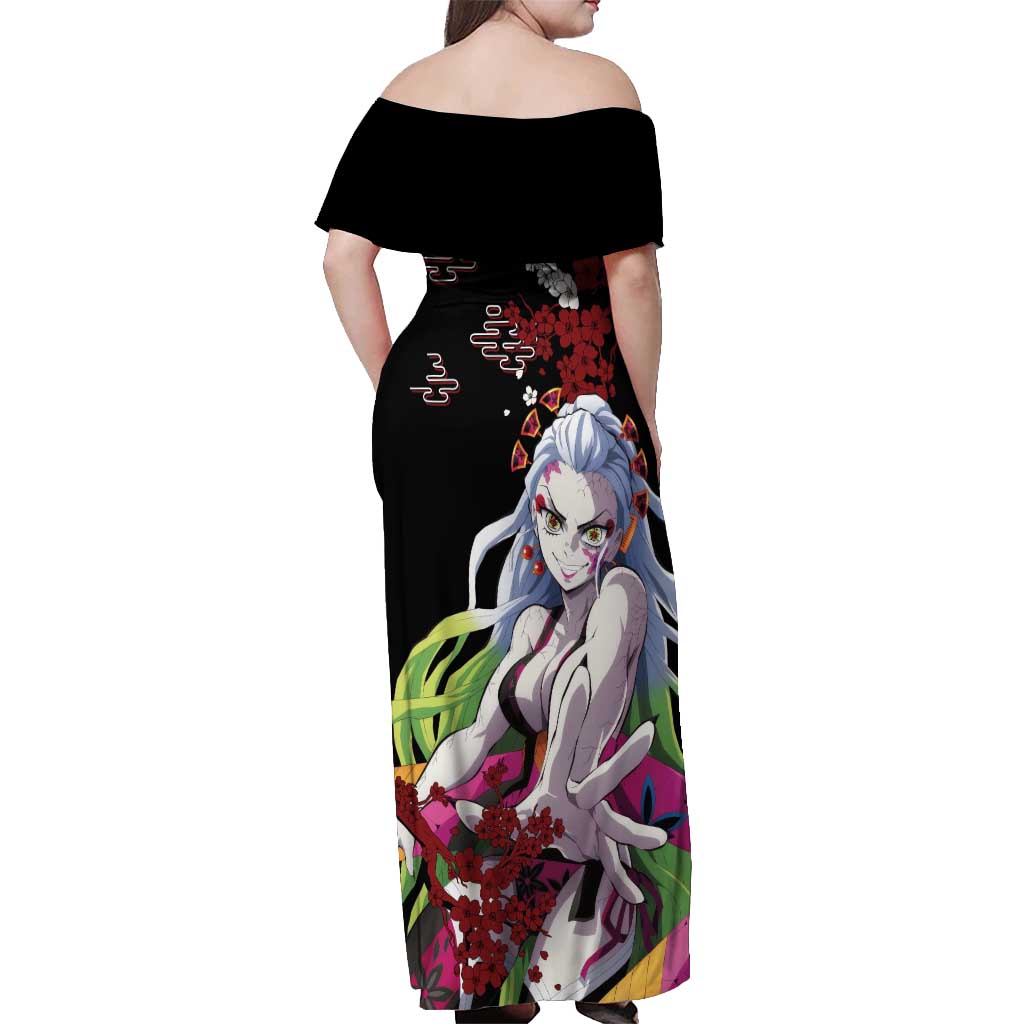 Daki - Demon Slayer Off Shoulder Maxi Dress Anime Japan Style