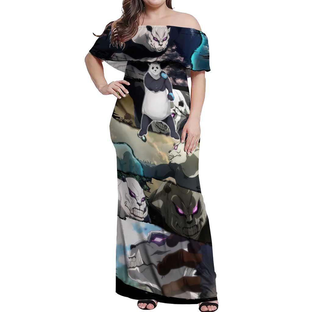 Panda - Jujutsu Kaisen Off Shoulder Maxi Dress Anime Style
