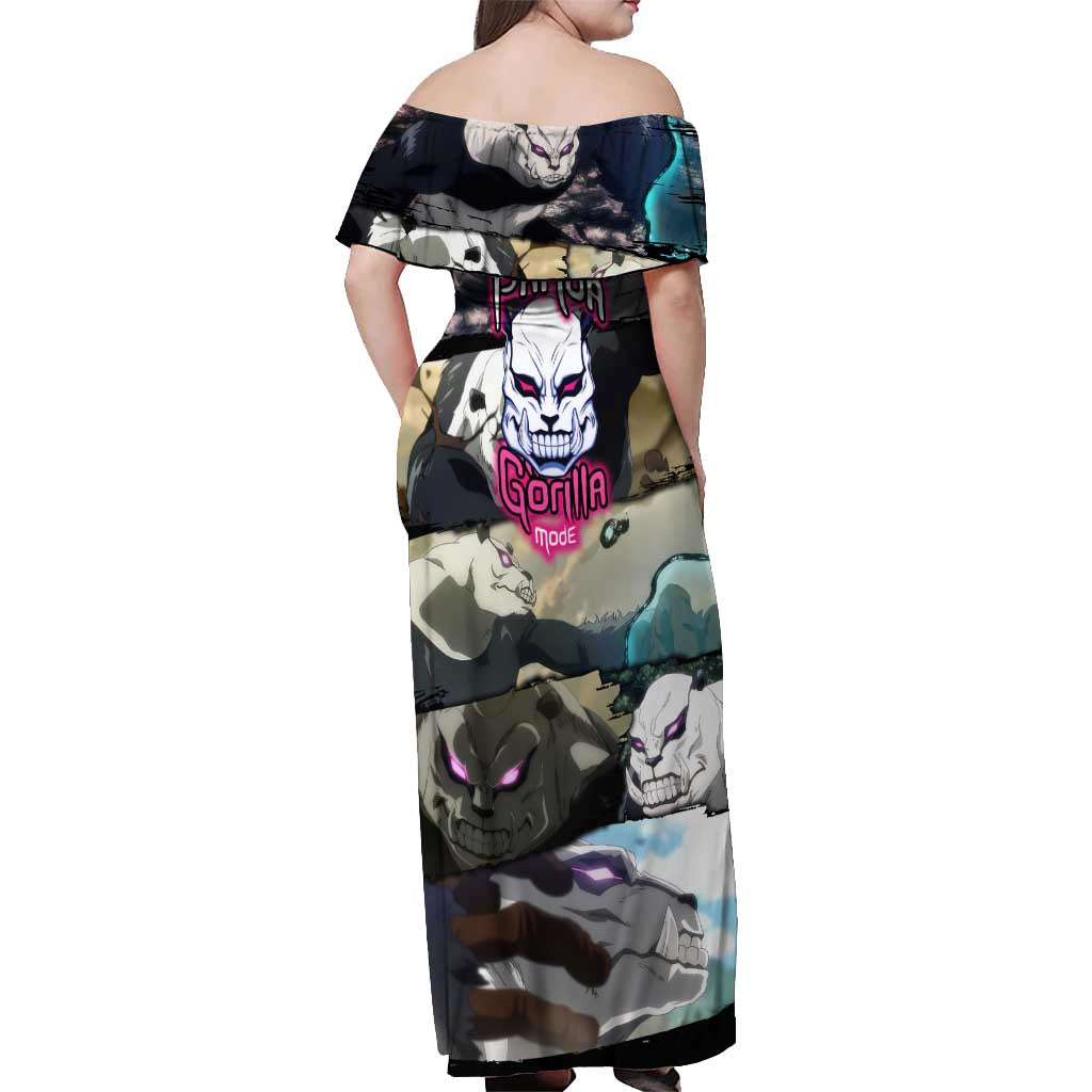 Panda - Jujutsu Kaisen Off Shoulder Maxi Dress Anime Style