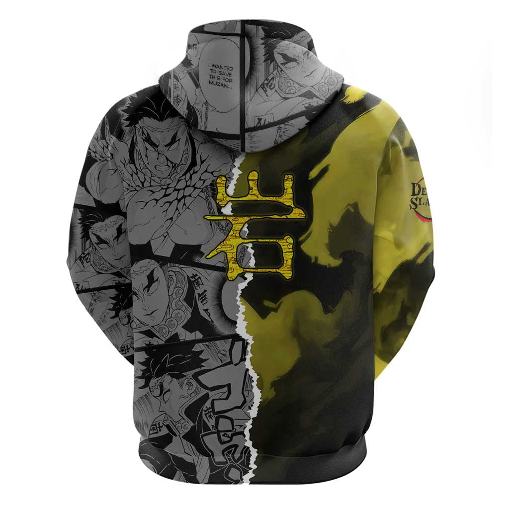 Gyomei Himejima Demon Slayer Hoodie with Stone Hashira Axe Pose and Powerful Strength Design - The Mazicc