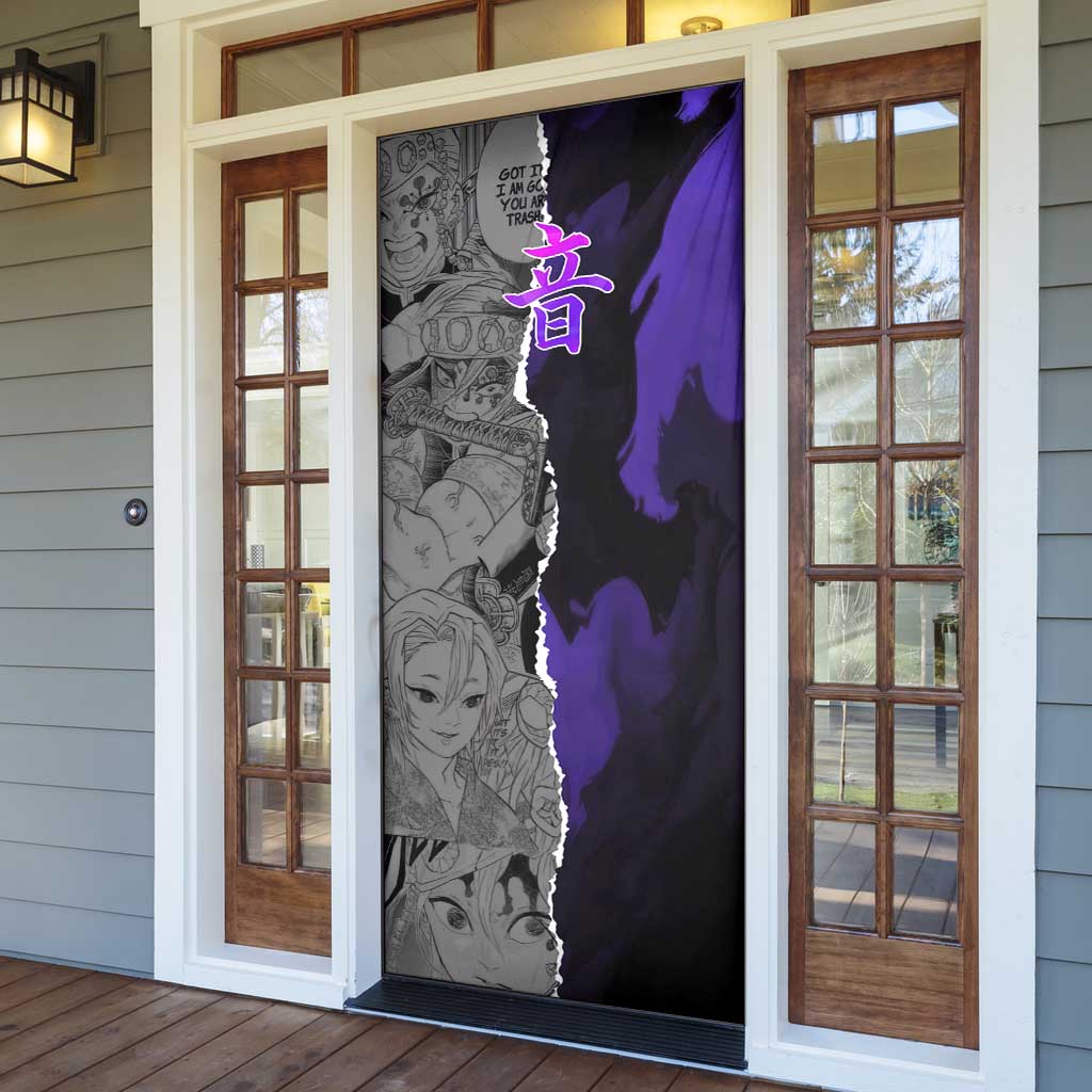 Tengen Uzui Demon Slayer Door Cover with Flashy Ninja Outfit and Explosive Sound Effects Design - The Mazicc
