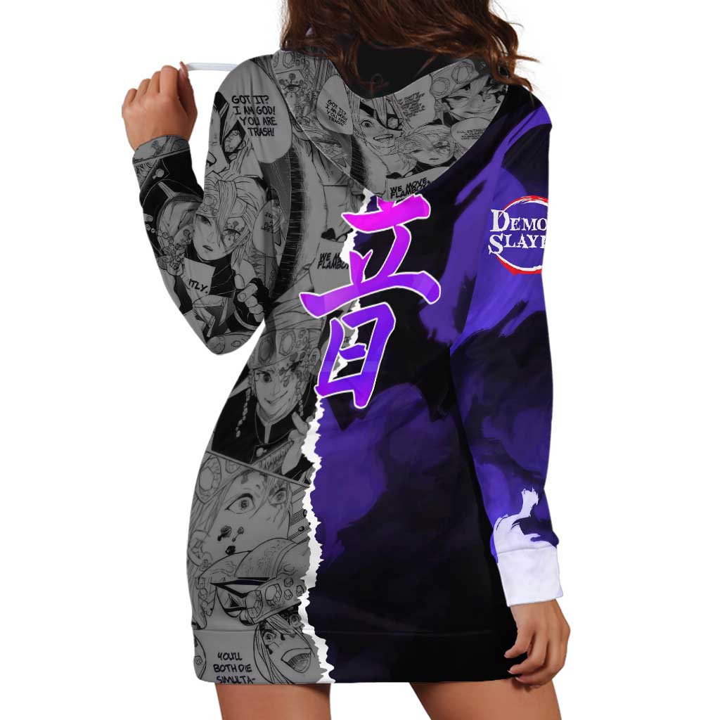 Tengen Uzui Demon Slayer Hoodie Dress with Flashy Ninja Outfit and Explosive Sound Effects Design - The Mazicc