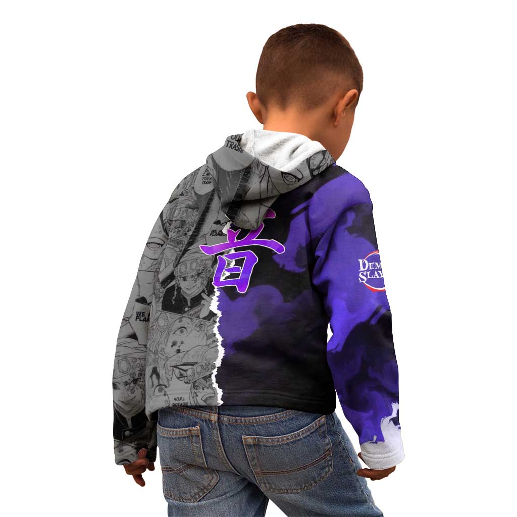 Tengen Uzui Demon Slayer Kid Hoodie with Flashy Ninja Outfit and Explosive Sound Effects Design - The Mazicc