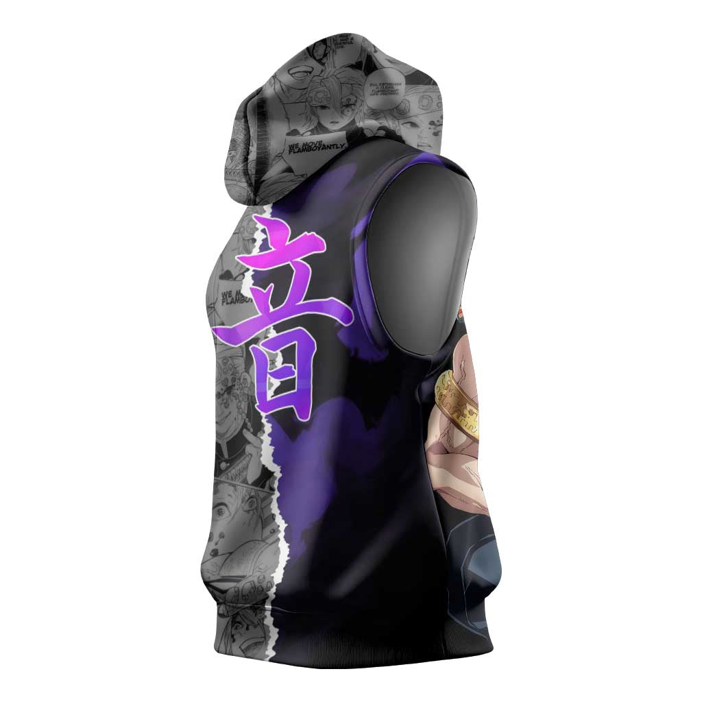 Tengen Uzui Demon Slayer Sleeveless Hoodie with Flashy Ninja Outfit and Explosive Sound Effects Design - The Mazicc