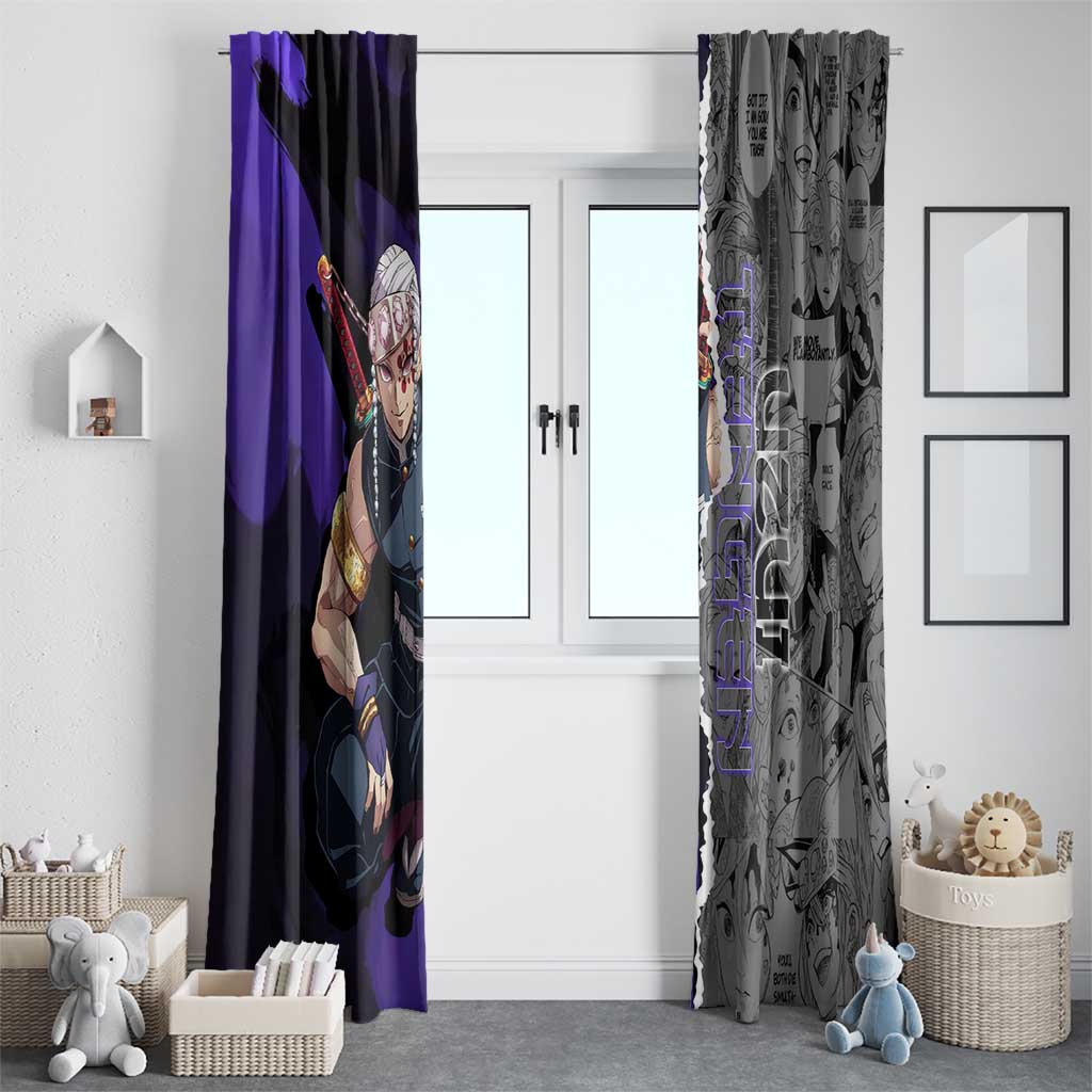 Tengen Uzui Demon Slayer Window Curtain with Flashy Ninja Outfit and Explosive Sound Effects Design - The Mazicc