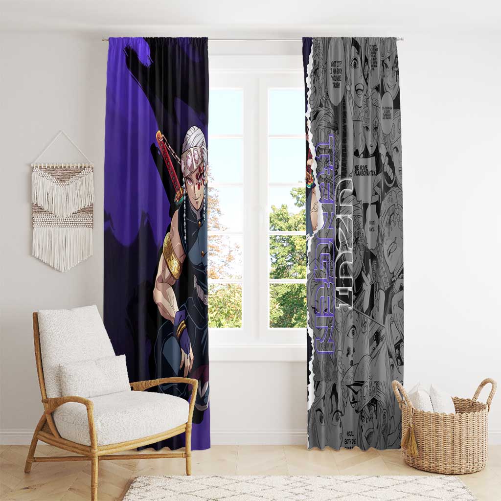 Tengen Uzui Demon Slayer Window Curtain with Flashy Ninja Outfit and Explosive Sound Effects Design - The Mazicc