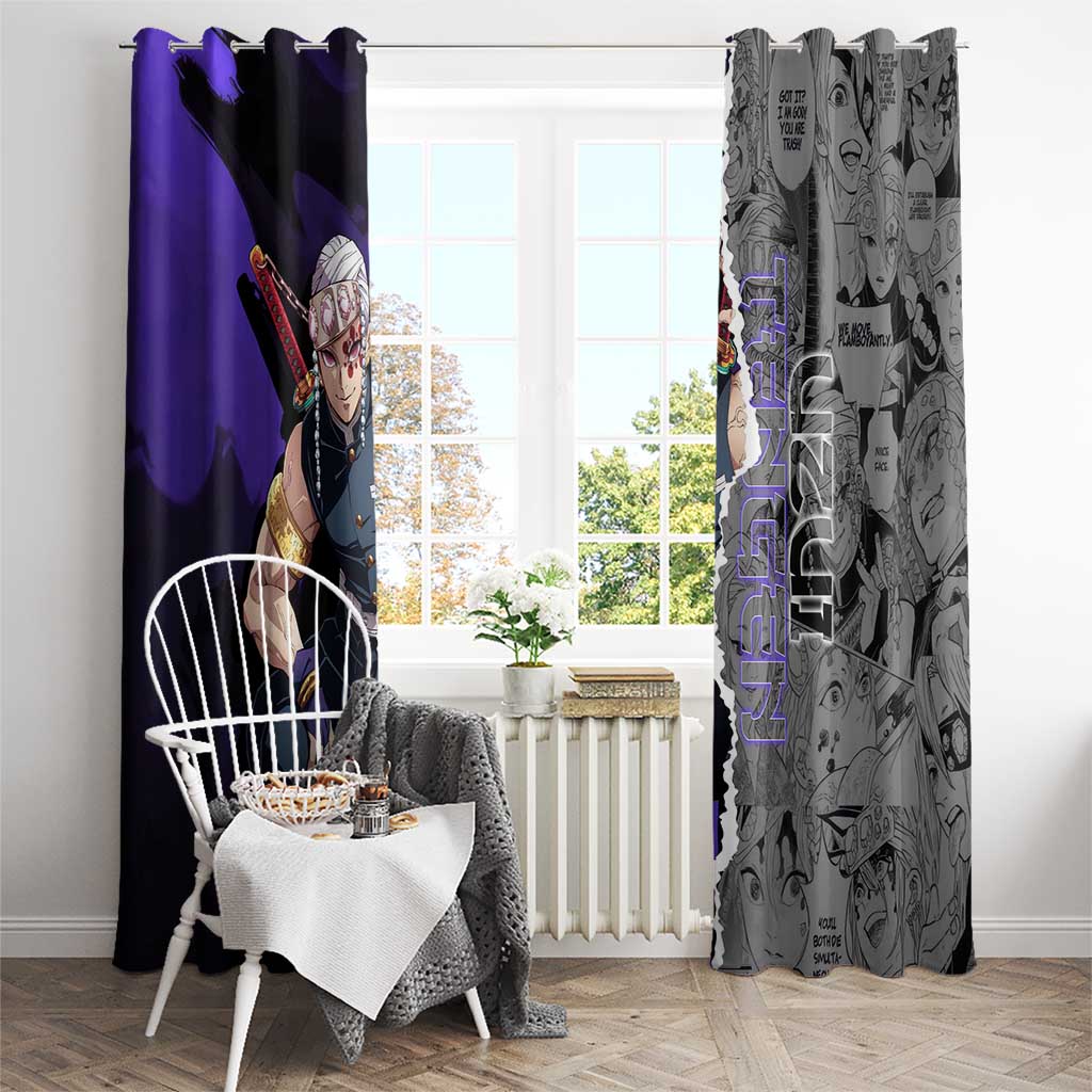 Tengen Uzui Demon Slayer Window Curtain with Flashy Ninja Outfit and Explosive Sound Effects Design - The Mazicc
