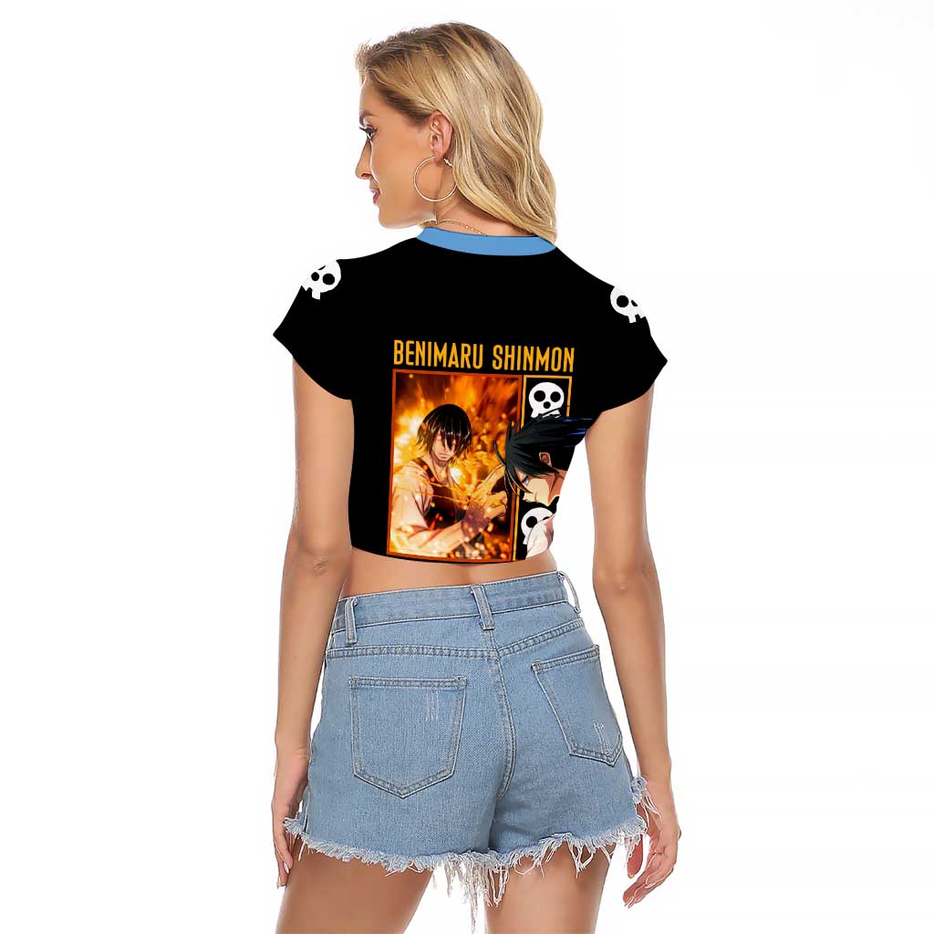 Benimaru Shinmon Fire Force Raglan Cropped T Shirt Anime Style