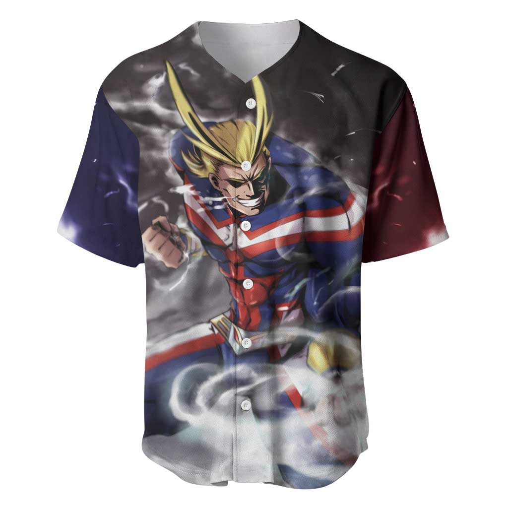 Trippy All Might My Hero Academia Baseball Jersey Anime Mid Trippy Style