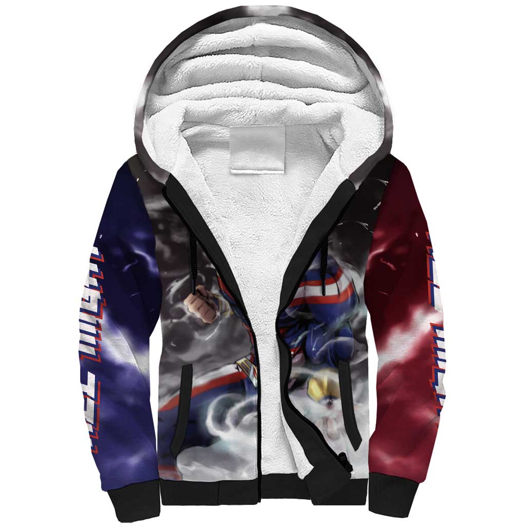 Trippy All Might My Hero Academia Sherpa Hoodie Anime Mid Trippy Style