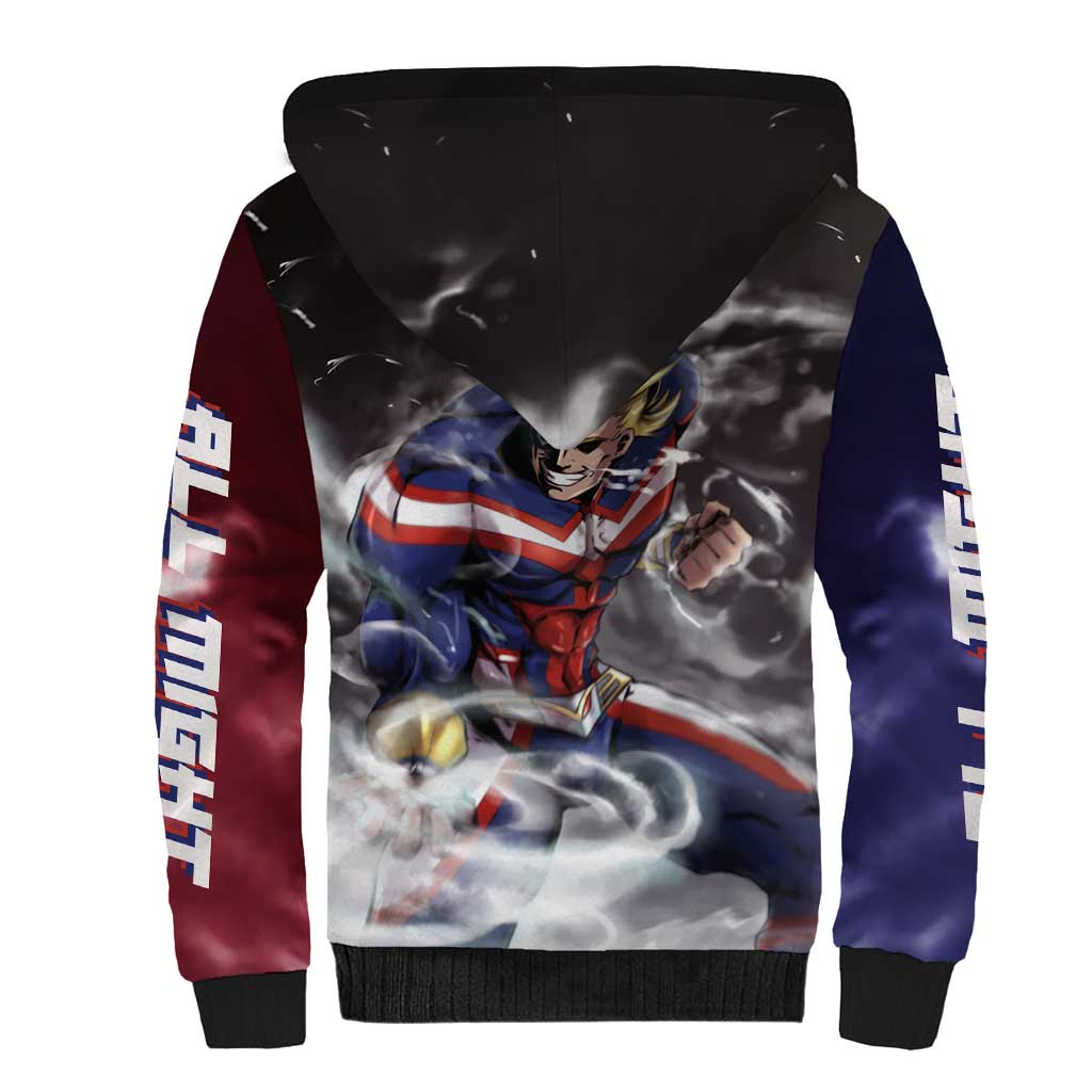 Trippy All Might My Hero Academia Sherpa Hoodie Anime Mid Trippy Style