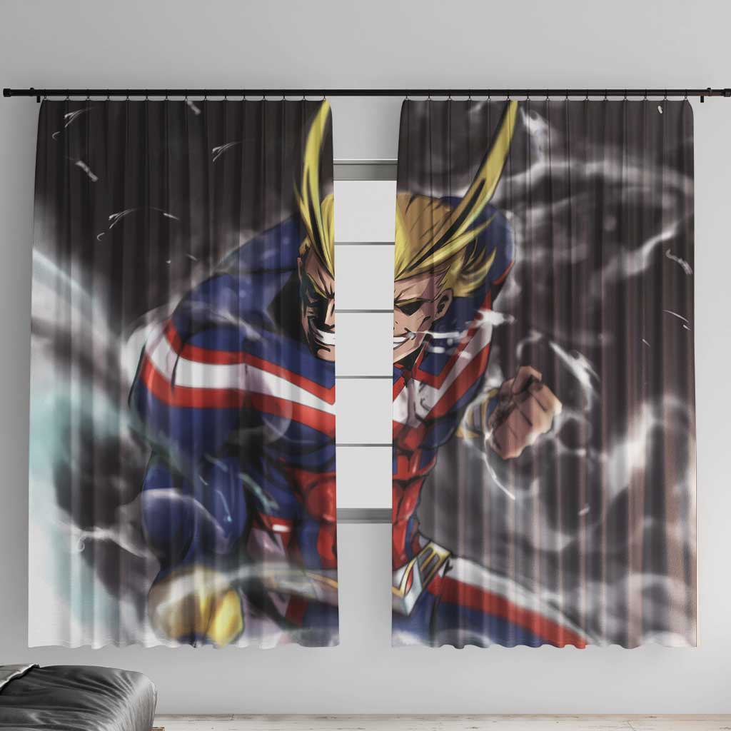 Trippy All Might My Hero Academia Window Curtain Anime Mid Trippy Style