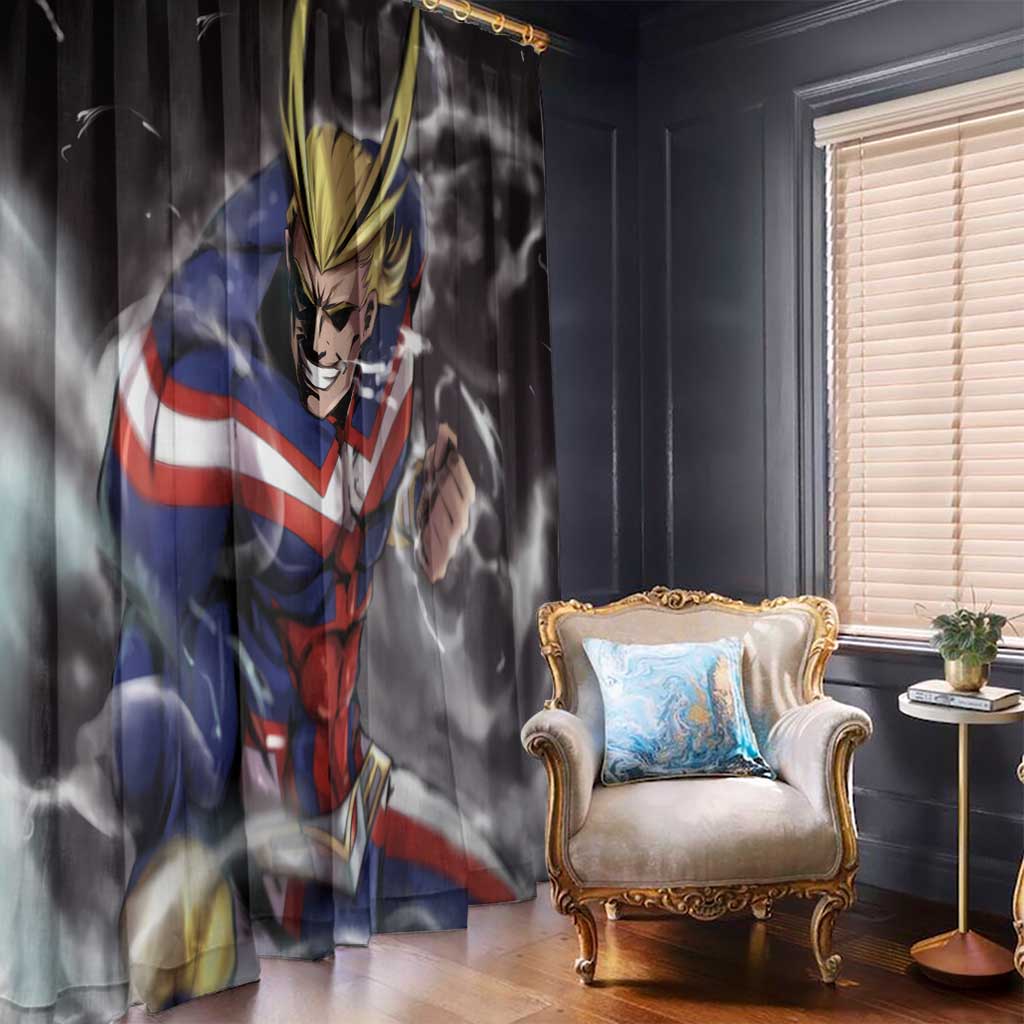 Trippy All Might My Hero Academia Window Curtain Anime Mid Trippy Style