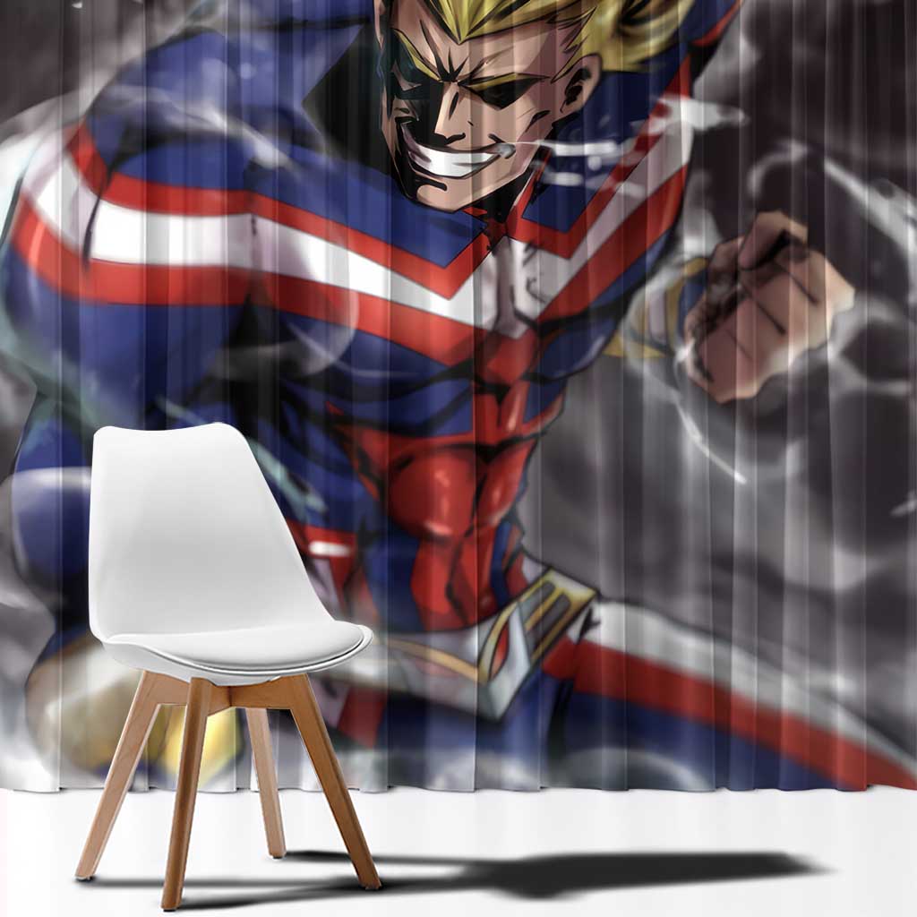 Trippy All Might My Hero Academia Window Curtain Anime Mid Trippy Style