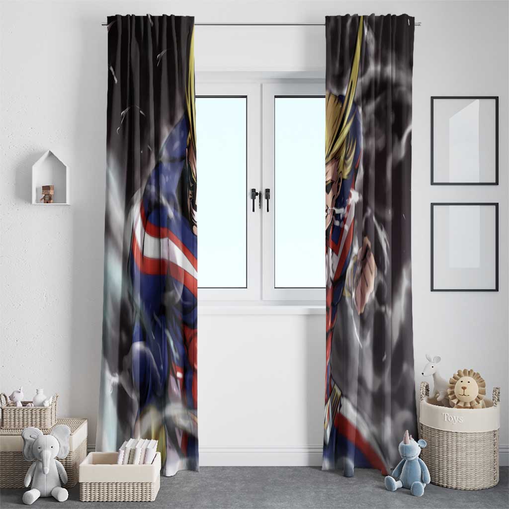 Trippy All Might My Hero Academia Window Curtain Anime Mid Trippy Style