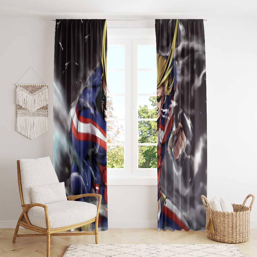 Trippy All Might My Hero Academia Window Curtain Anime Mid Trippy Style