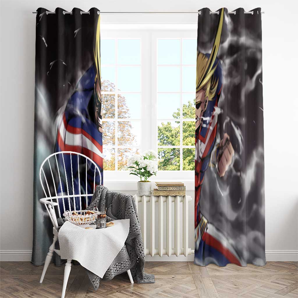 Trippy All Might My Hero Academia Window Curtain Anime Mid Trippy Style