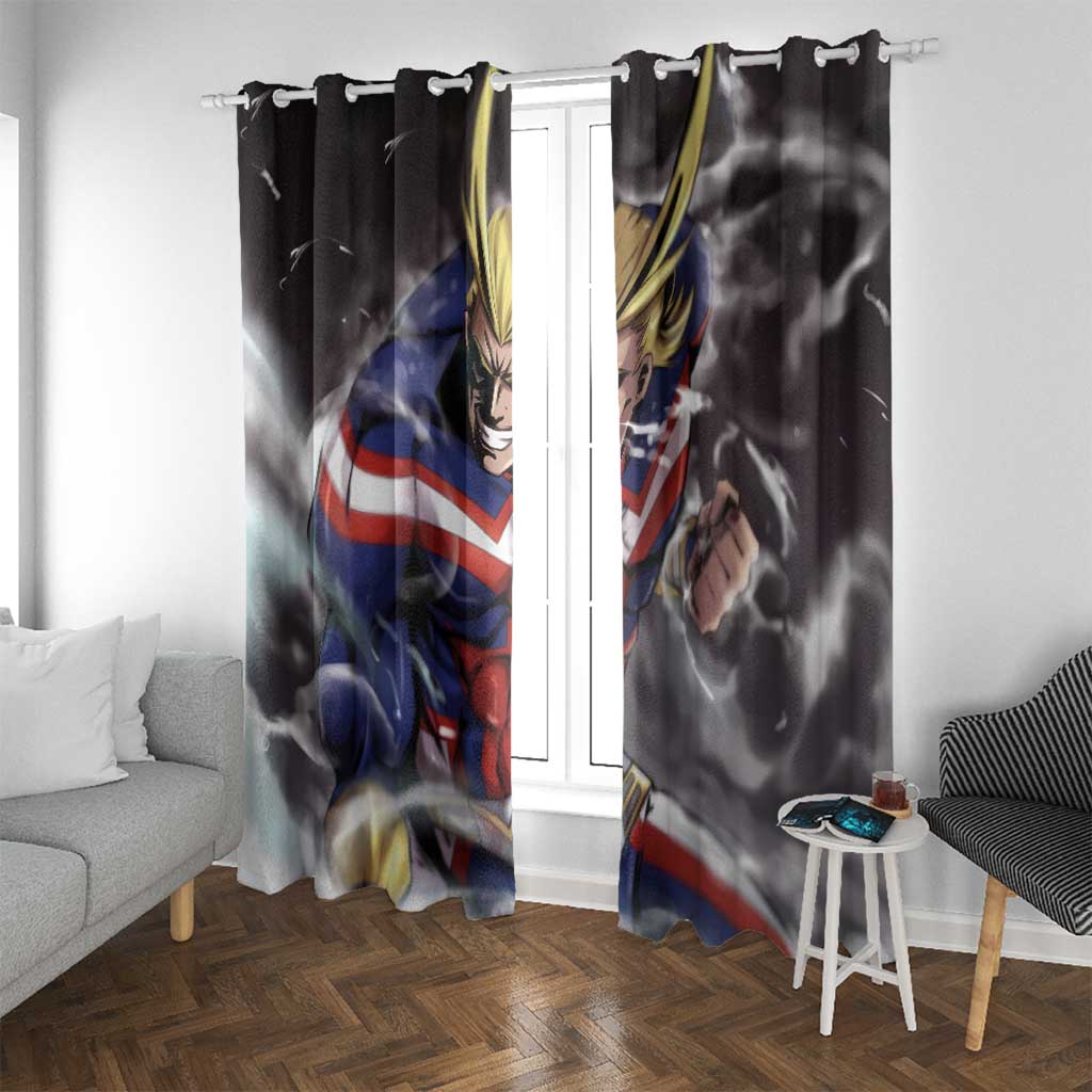 Trippy All Might My Hero Academia Window Curtain Anime Mid Trippy Style