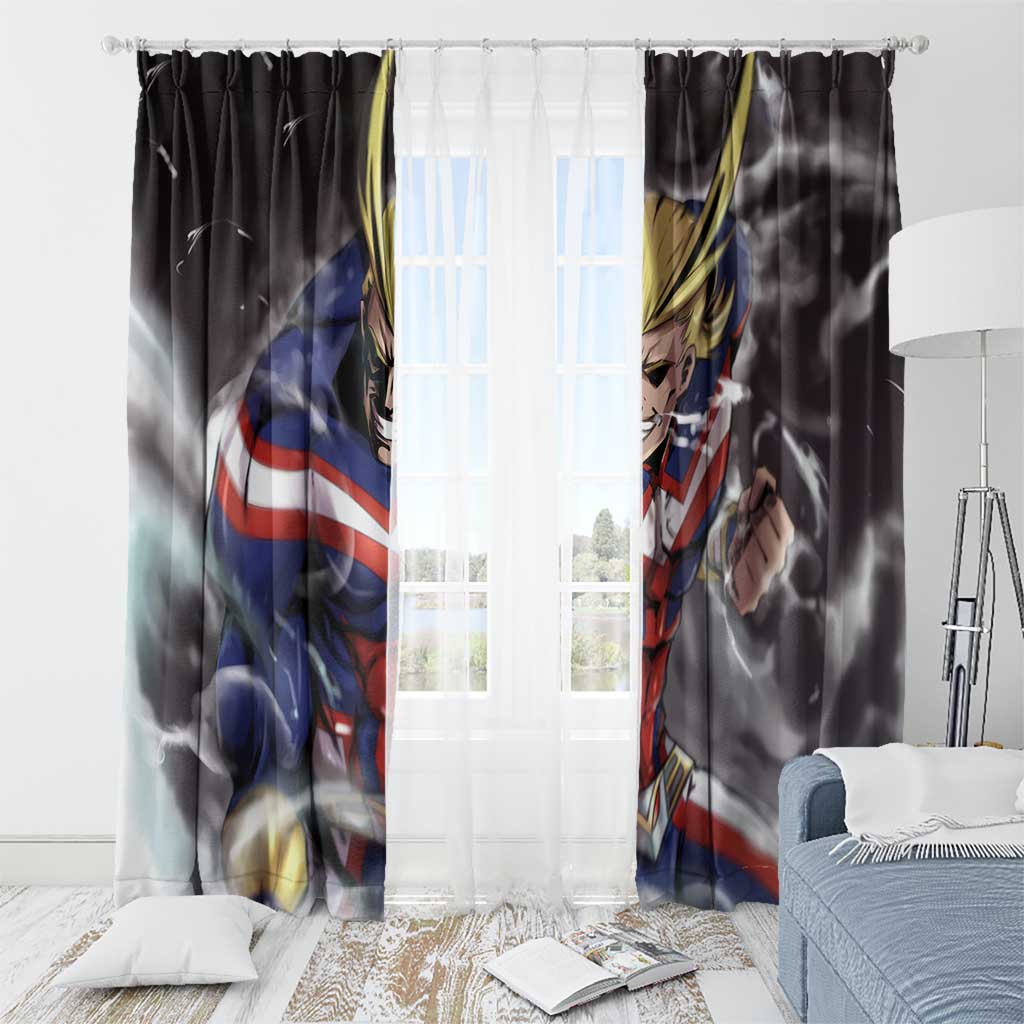 Trippy All Might My Hero Academia Window Curtain Anime Mid Trippy Style