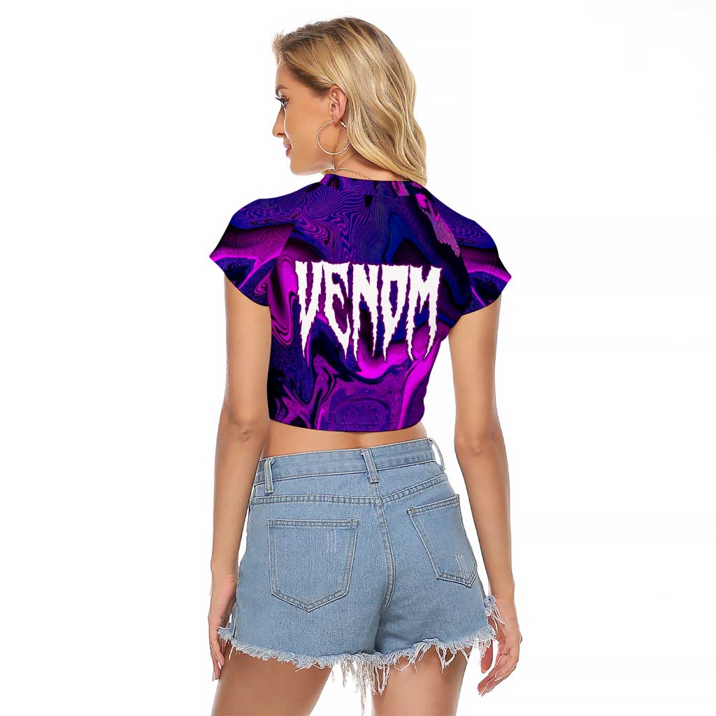 Trippy Venom Raglan Cropped T Shirt Comic Mix Galaxy Trippy Style