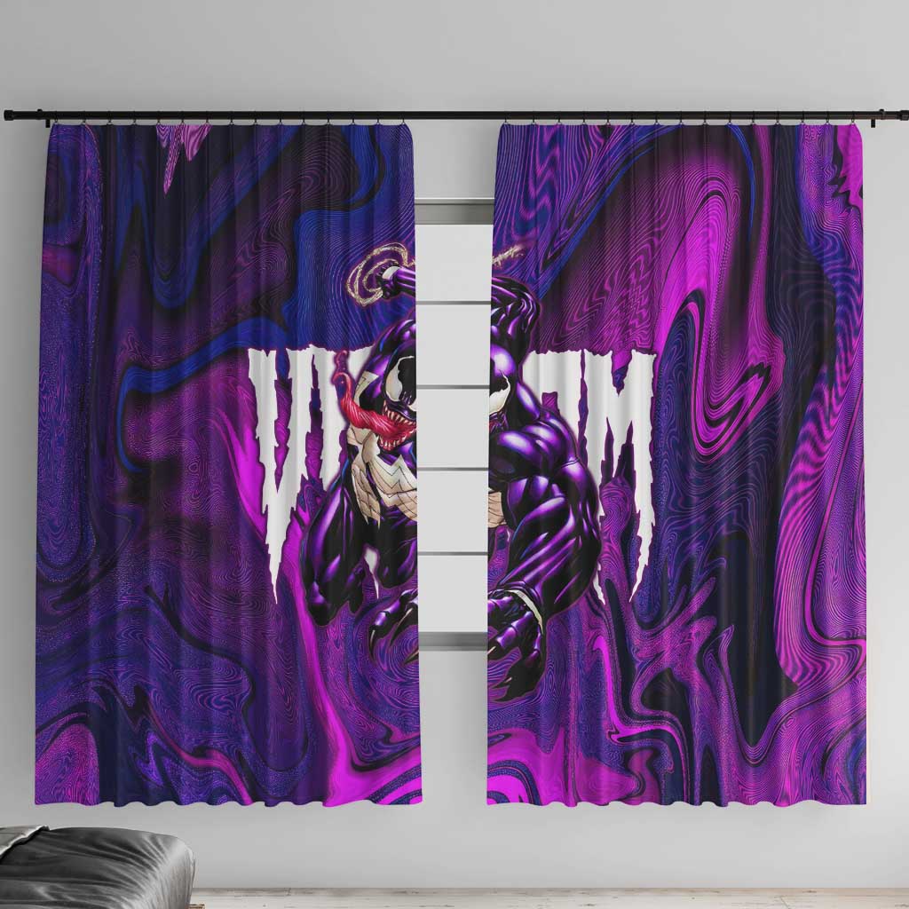 Trippy Venom Window Curtain Comic Mix Galaxy Trippy Style