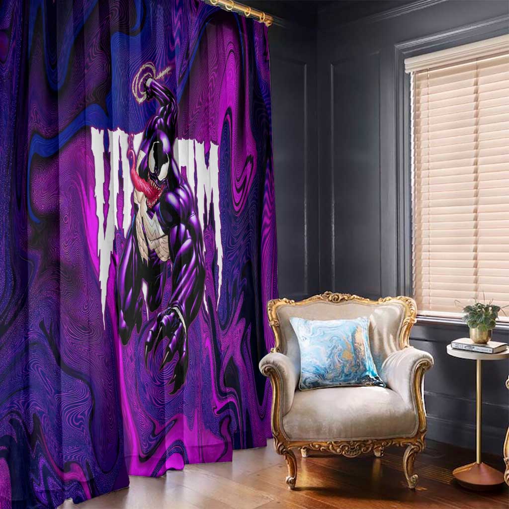 Trippy Venom Window Curtain Comic Mix Galaxy Trippy Style