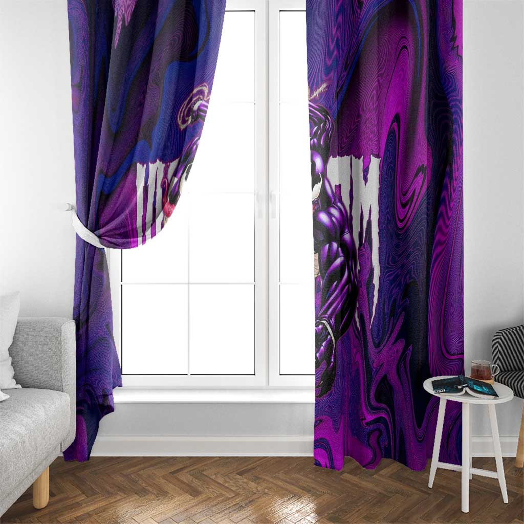 Trippy Venom Window Curtain Comic Mix Galaxy Trippy Style