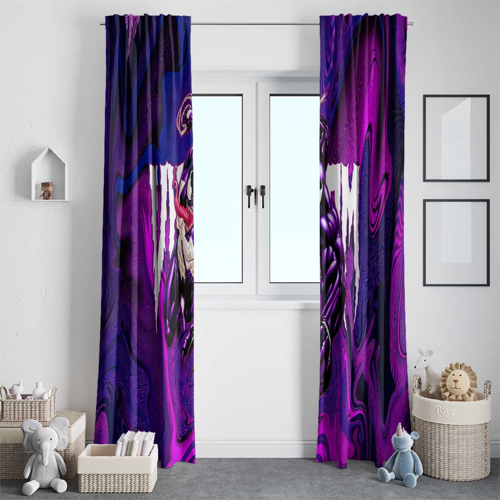Trippy Venom Window Curtain Comic Mix Galaxy Trippy Style
