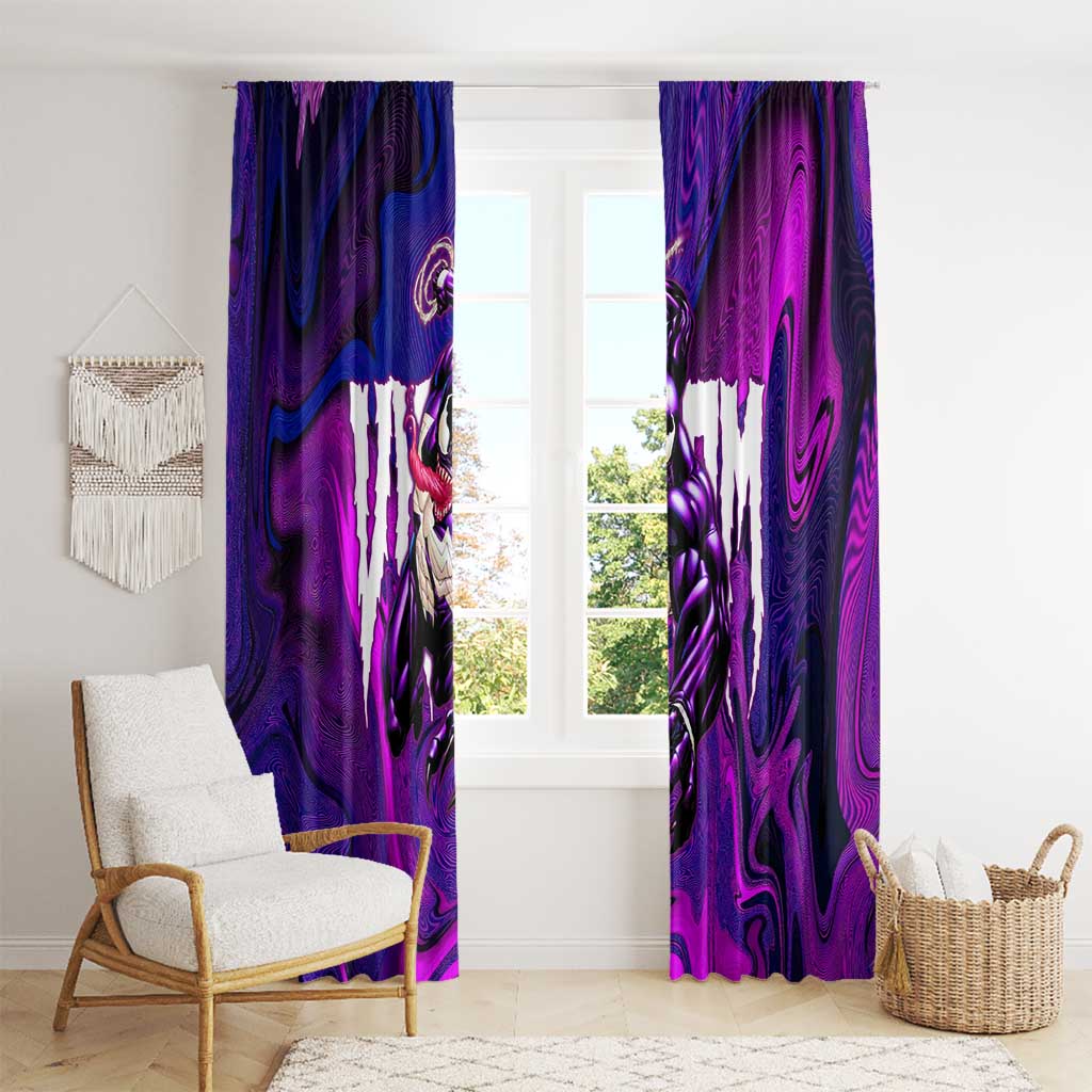 Trippy Venom Window Curtain Comic Mix Galaxy Trippy Style