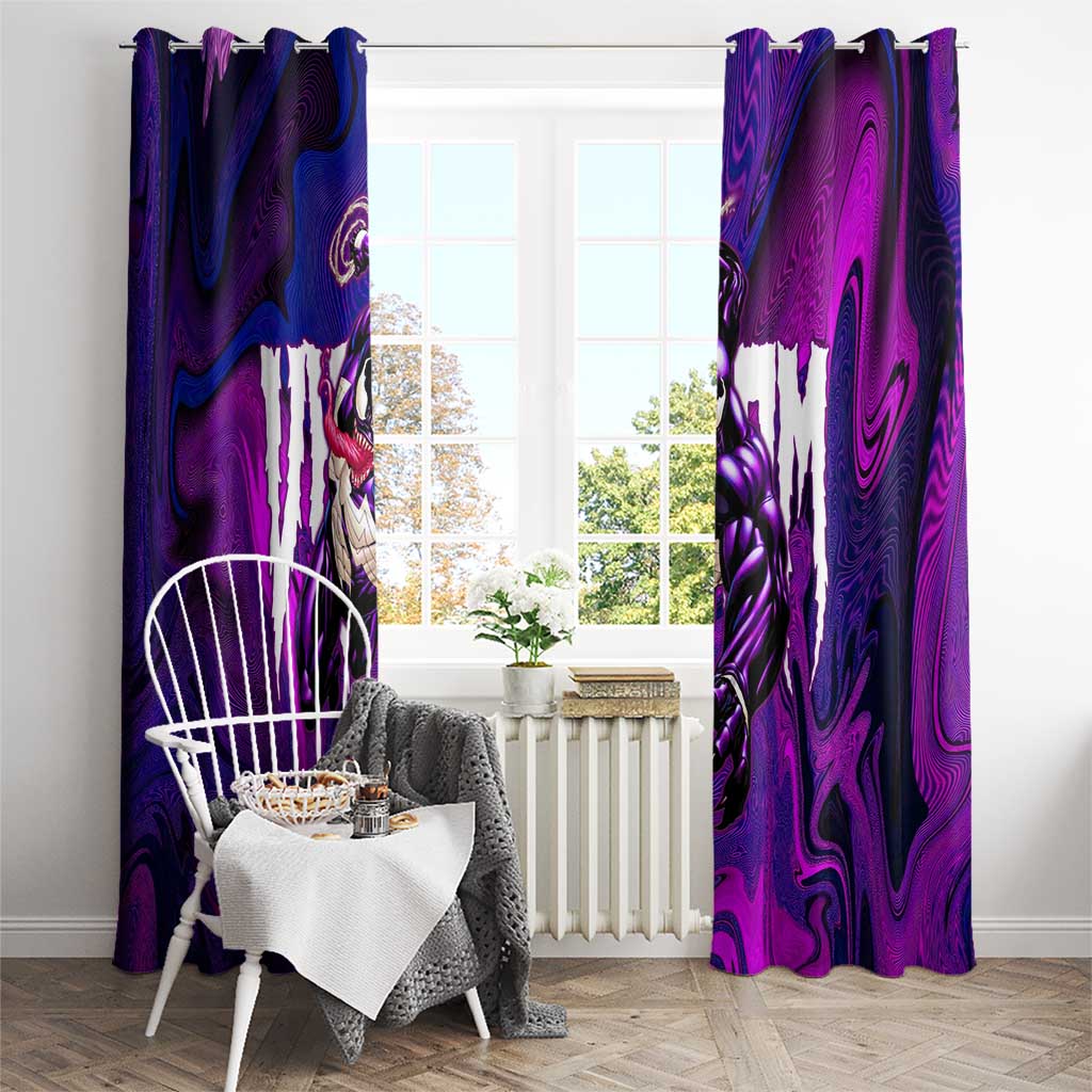 Trippy Venom Window Curtain Comic Mix Galaxy Trippy Style