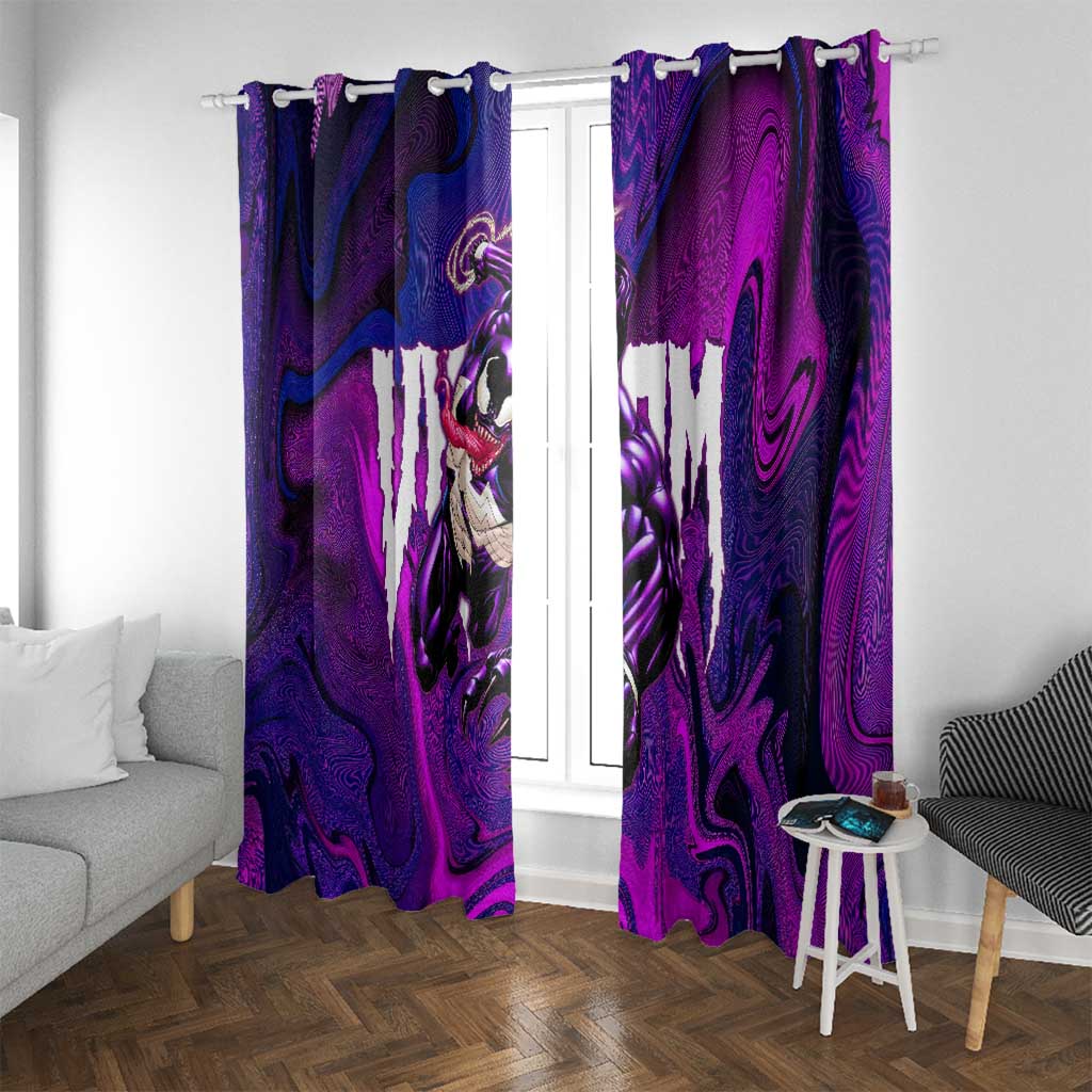 Trippy Venom Window Curtain Comic Mix Galaxy Trippy Style
