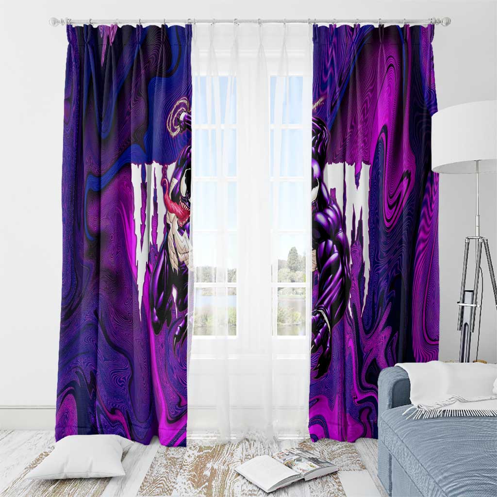 Trippy Venom Window Curtain Comic Mix Galaxy Trippy Style