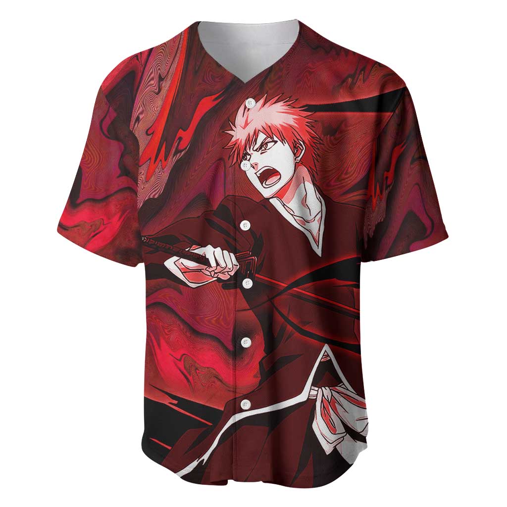 Ichigo True Shikai Bleach Baseball Jersey Anime Mix Trippy Style