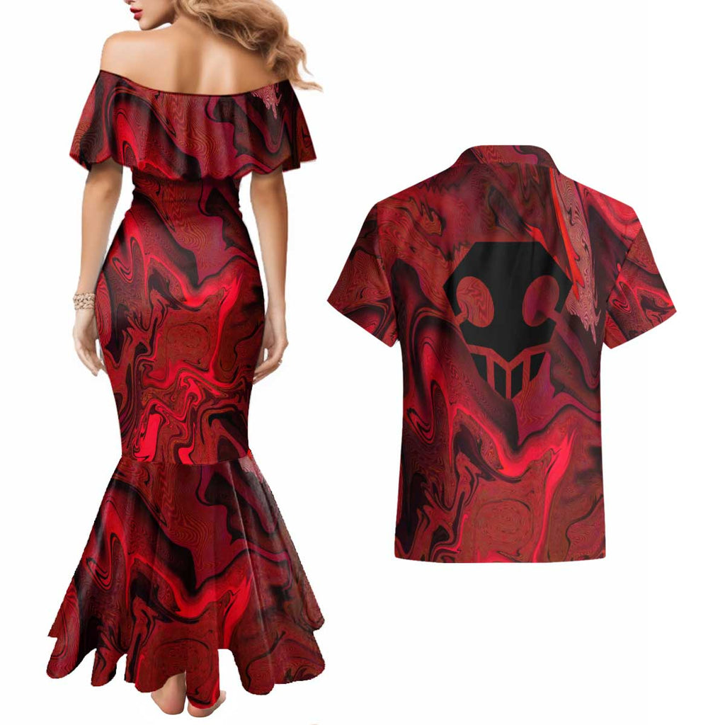 Ichigo True Shikai Bleach Couples Matching Mermaid Dress and Hawaiian Shirt Anime Mix Trippy Style