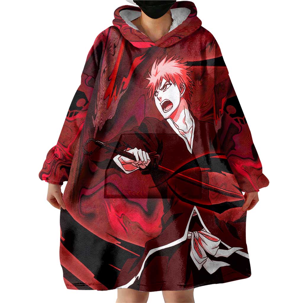 Ichigo True Shikai Bleach Wearable Blanket Hoodie Anime Mix Trippy Style