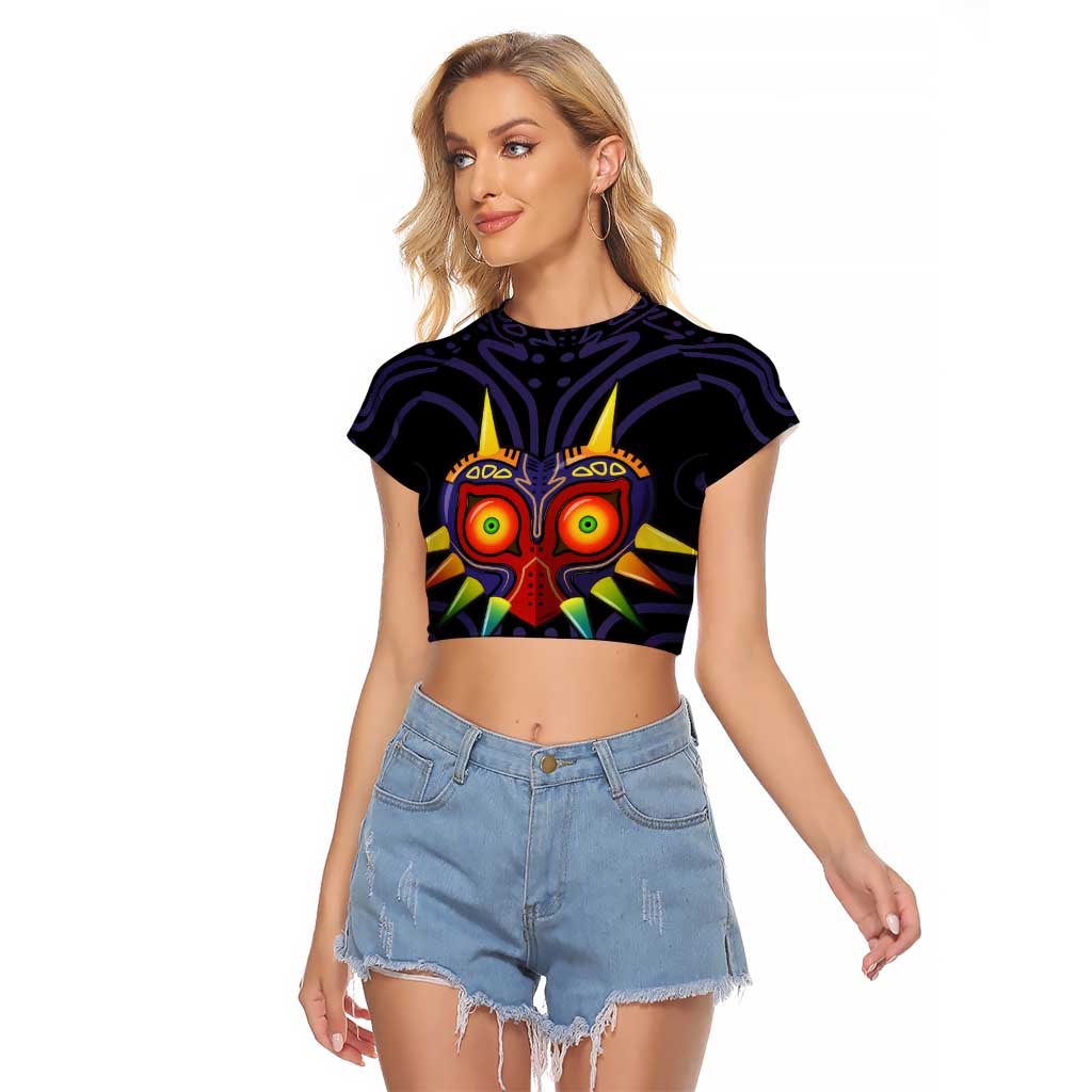 Majora’s Mask Zelda Raglan Cropped T Shirt Abtract Style