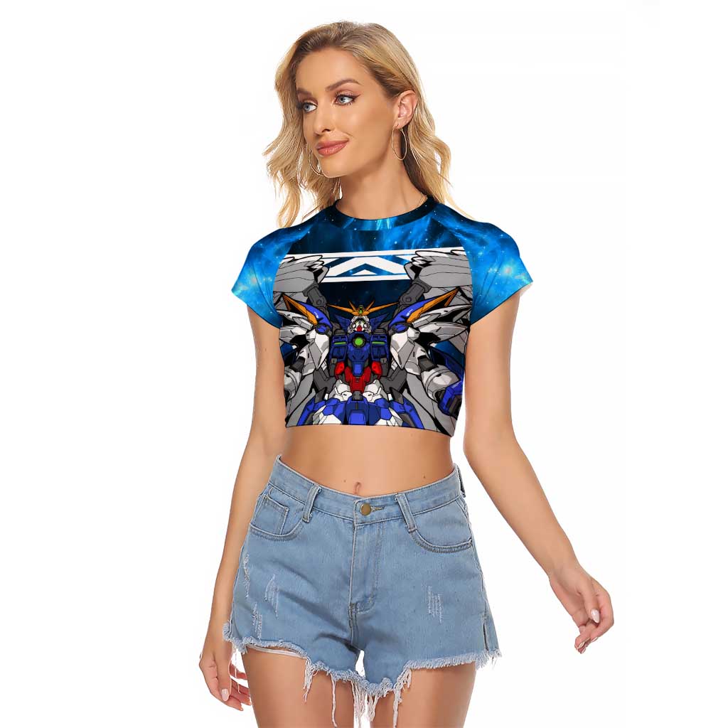 Wing Zero Gundam Raglan Cropped T Shirt Anime Style