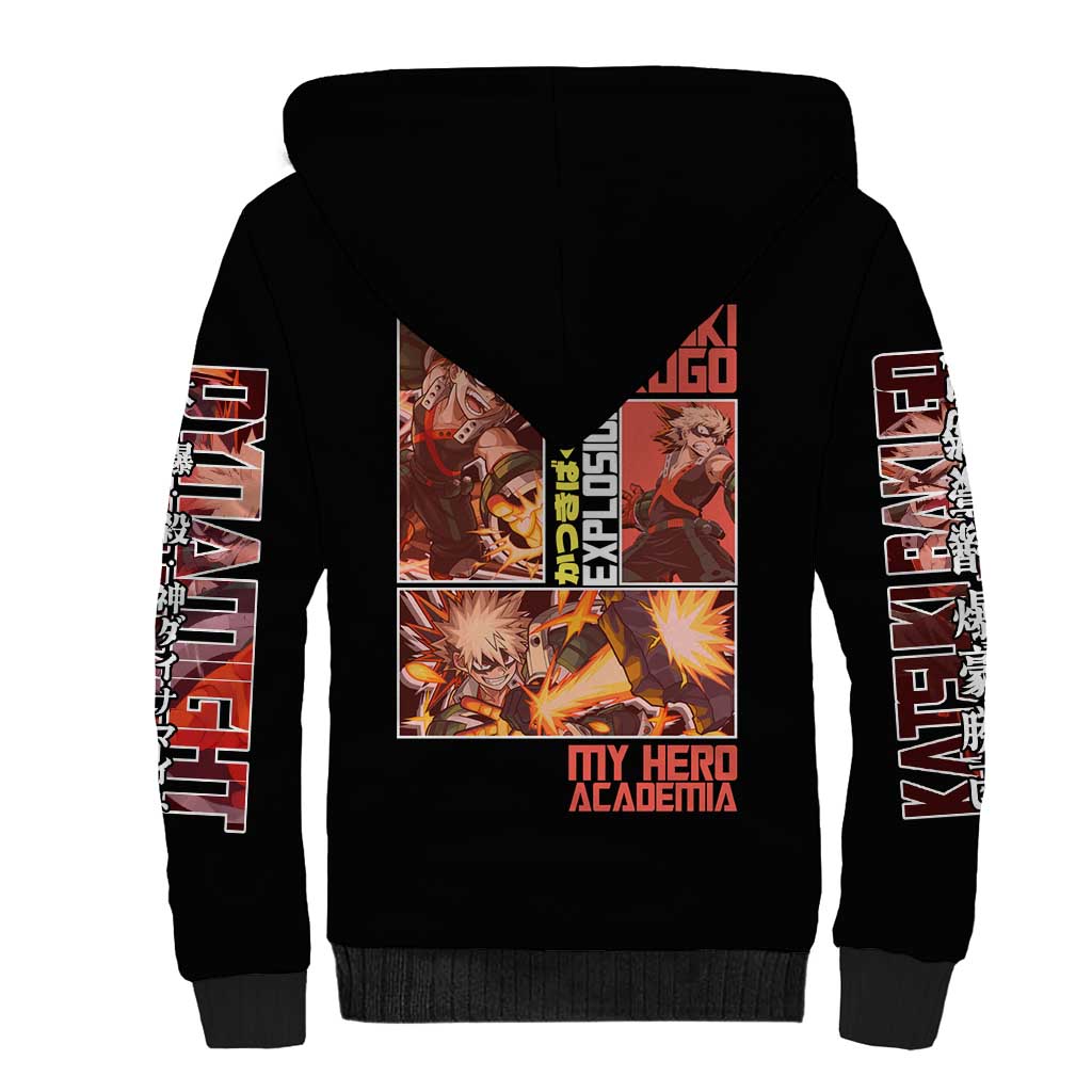 Katsuki Bakugo My Hero Academia Sherpa Hoodie Anime Style