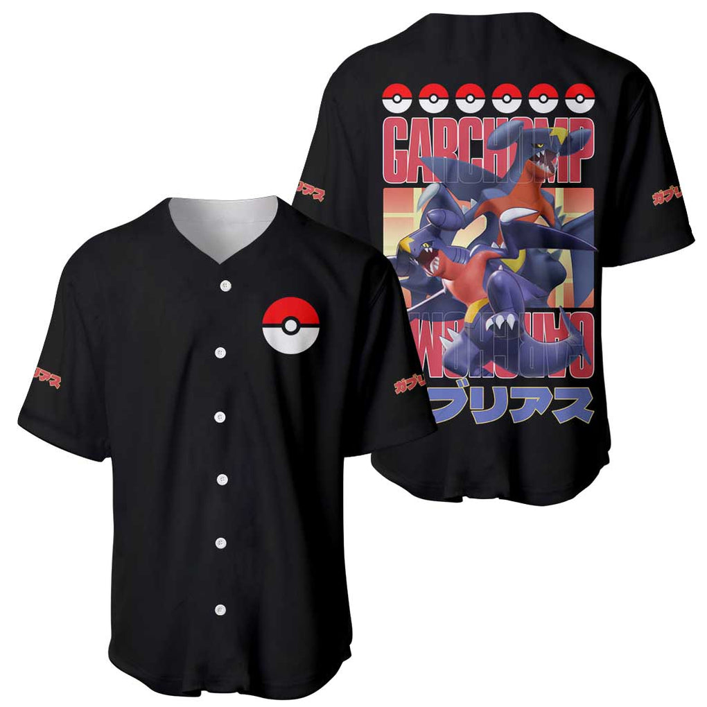Garchomp Poke Baseball Jersey Anime Style
