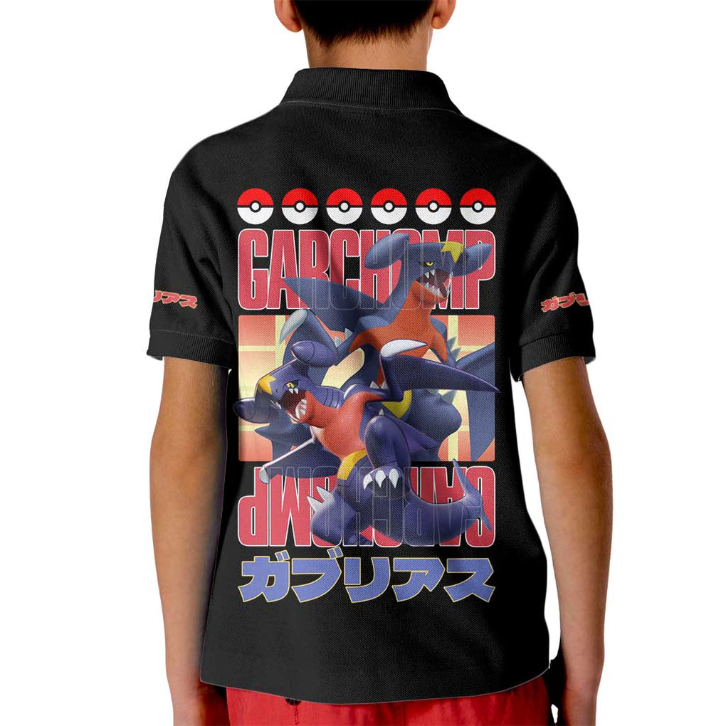 Garchomp Poke Kid Polo Shirt Anime Style