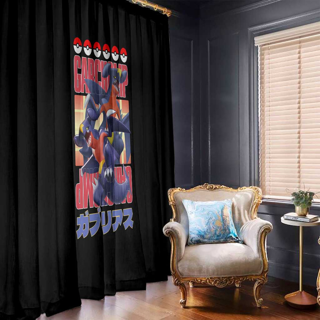 Garchomp Poke Window Curtain Anime Style