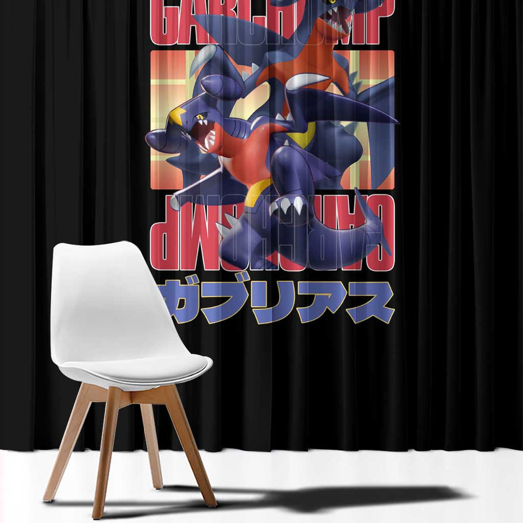 Garchomp Poke Window Curtain Anime Style